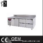 2.1m Deluxe Panel Type Commercial Fan Cooling 1 Door 4 Drawers Chef Bases With Backsplash