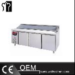 2.1m Commercial Fan Cooling 3 Doors Salad Work Bench