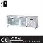 3 Glass Doors Static Cooling  Undercounter Refrigerator
