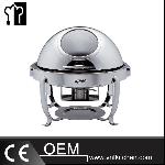 Round Chafing Dish With Chrome Legs & Show Window