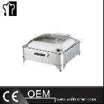 Self-opening Electric Oblong Induction 2/3GN  Chafer With Glass Lid