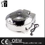Electric Round Chafer With Glass Lid & Frame
