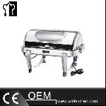 Oblong Visible Double Pans Chafing Dish With Chrome legs & Temperature Control
