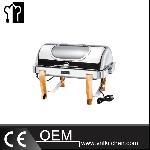 Oblong Visible Singel Pan Chafing Dish With Gilt legs & Temperature Control