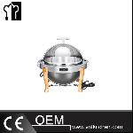 Round Visible Chafing Dish With Gilt legs & Temperature Control