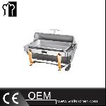 Oblong Double Pans Chafing Dish With Gilt legs & Temperature Control