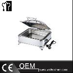 Electric Oblong 2/3GN Chafer With Steel Lid & Frame