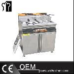 Freestand Electric 3-Tank 3-Basket Fryer