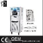 78L/h Stainless Steel Floor Standing Three Flavors Soft Ice Cream Machine With Hopper Agitator& Pre-