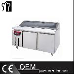1.8m Commercial Fan Cooling 2 Doors Salad Work Bench