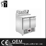 SS304 0.9m 2 Doors Static Cooling Salad Work Bench