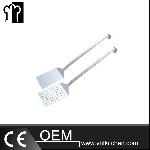 Stainless Steel Frosted Perforated Turner With Hook