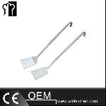 Stainless Steel Frosted Perforated Turner With Hook