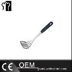Stainless Steel Slotted Potato Turner With Plastic Handle