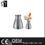 H185mm Stainless Steel Concave Body Vase