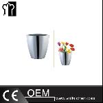 H310mm Stainless Steel Oblate Vase