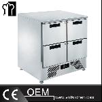 SS304 0.9m 4 Drawers Static Cooling Salad Work Bench