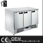 SS304 3 Doors Static Cooling Salad Worktable