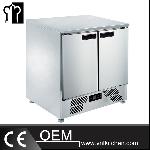 SS304 0.9m 2 Doors Static Cooling Salad Worktable