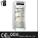 SS304 1 Glass Door Luxurious FancoolingReach-In Kitchen Freezer