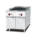 gas lava rock grill with cabinet
