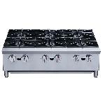 6 Burner Stainless Steel Gas Cooktop Stove for Restaurant Use High BTU Easy Cleaning & Durable