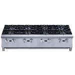 Restaurant Hotel Kitchen Stainless Steel 8 Burner Portable LPG/NG Compatible Gas Cooktop 32000 BTU/H