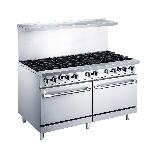 Free Standing Commercial Gas Range Stove with 10 Burner Oven Multi-function Stainless Steel Cooker f