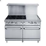 Commercial Stainless Steel Freestanding Gas Range 60' 6 Burner 24' Griddle Top Oven Multi-function B