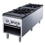 Commercial 4 Burner Stainless Steel Stock Pot Range 160000 BTU/H NG/Propane Gas for Restaurant Kitch