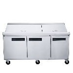 Wholesale Professional Stainless Steel 3-Door 3-Shelf Undercounter Commercial Single-Temperature Sal