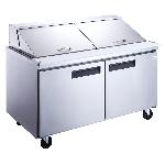 Commercial Stainless Steel 304/201 Restaurant Kitchen Undercounter 2-Door Salad Prep Table Refrigera