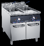 Commercial Double Tank Gas Fryer with Cabinet Machine for Potato Chips Chicken Adjustable Feet Gas P