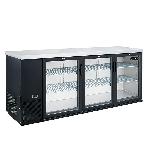Commercial 3-Door Back Bar Beverage Cooler with Fan Cooling Digital Control Stainless Steel Automati