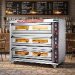 Big Pizza 3 Decks 9 Trays High-Power Electric Bread Deck Commercial Oven Bakery Equipment Digital Co