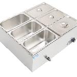 6-Pan Commercial Food Warmer Electric Countertop Steam Table Buffet Large Capacity Stainless Steel B