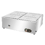 4-Pan Electric Commercial Food Warmer Stainless Steel Bain Marie Buffet Stove Steam Table Temperatur
