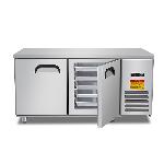Commercial Refrigerator Kitchen Cooling Workbench Refrigerator Salad/Pizza Stainless Steel Coffee Ba