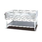 Outuo Stainless Steel Silver Rectangular Three-to-Six-Compartment Serving Table Cabinet for Western 