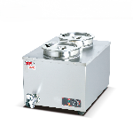 Tabletop Electric Bain Marie Double Round Pot Stainless Steel Soup Warmer Commercial Soup Boiler for