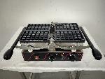 Commercial Rotatable Waffle Baker Machine Double Plate Grid Waffle Maker Temperature Timer Control F