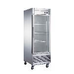 Restaurant Kitchen Bottom-Mounted Reach-In Refrigerator Tempered Glass Door Stainless Steel Interior