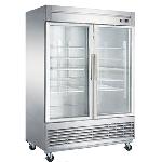 Commercial 2 Doors Fan Cooling Reach-In Refrigerator Tempered Glass Door Automatic Defrost Restauran