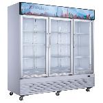 Custom Supermarket Display Fridge for Cold Drink 3 Glass Doors Commercial Beverage Upright Cooler Re