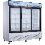 Commercial Refrigerated Display Cases Supermarket 3 Glass Doors Cold Drink Display Refrigerator Frid