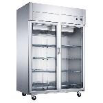 Commercial Restaurant Display Cooler Fan Stainless Steel Glass Door Automatic Defrost Digital Contro